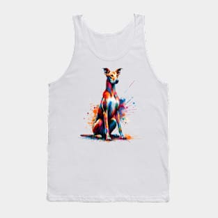 Colorful Azawakh Captured in Unique Splash Art Style Tank Top